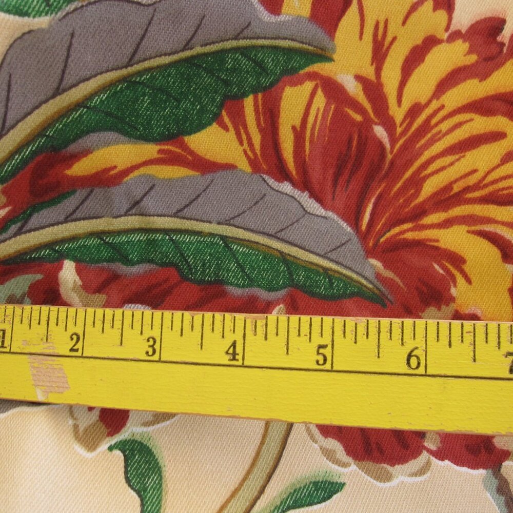 Braemore Fabric Red Yellow Floral 2.5 Yards Oversized Flowers Upholstery Cotton - Picture 5 of 7